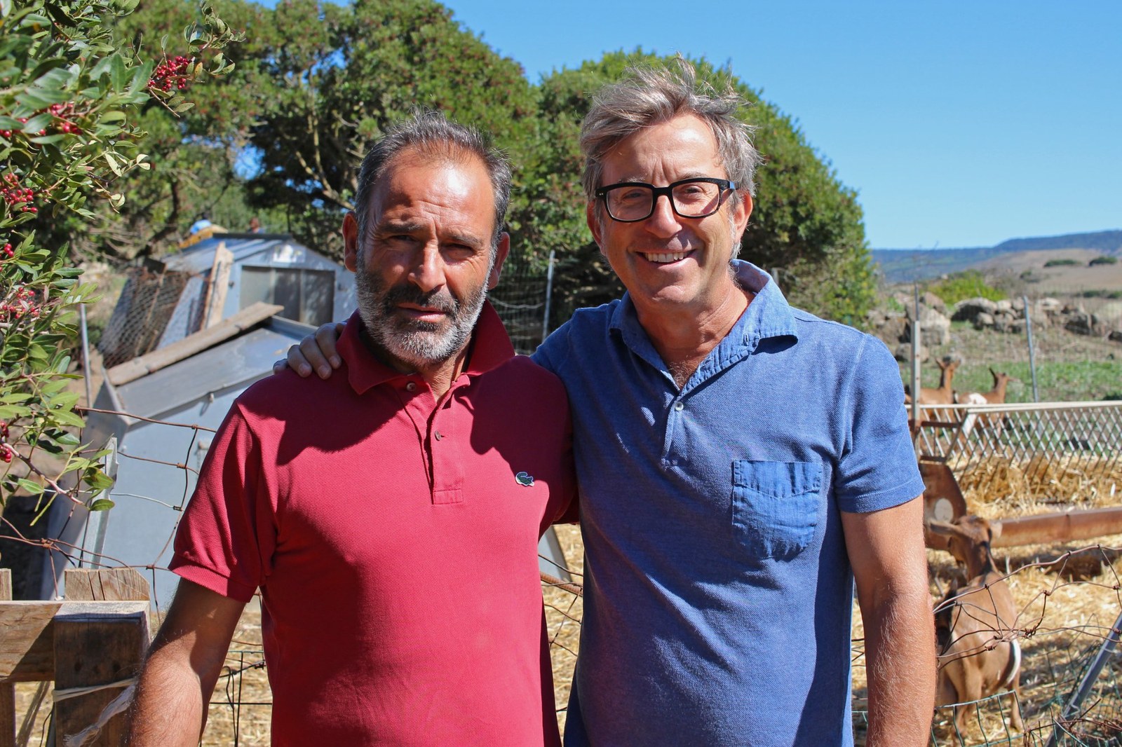 Michele Cuscusa and Jon Brownstein at the farm